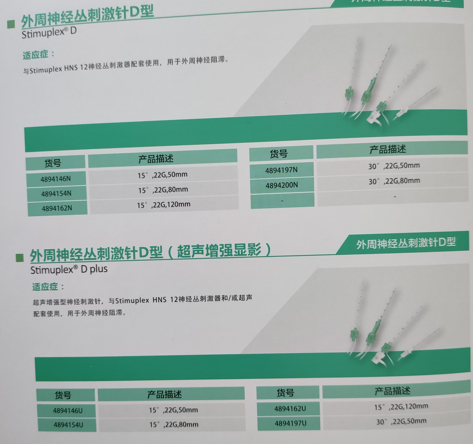 德國(guó)貝朗B.Braun神經(jīng)叢刺激針4892510CN超聲針B超針